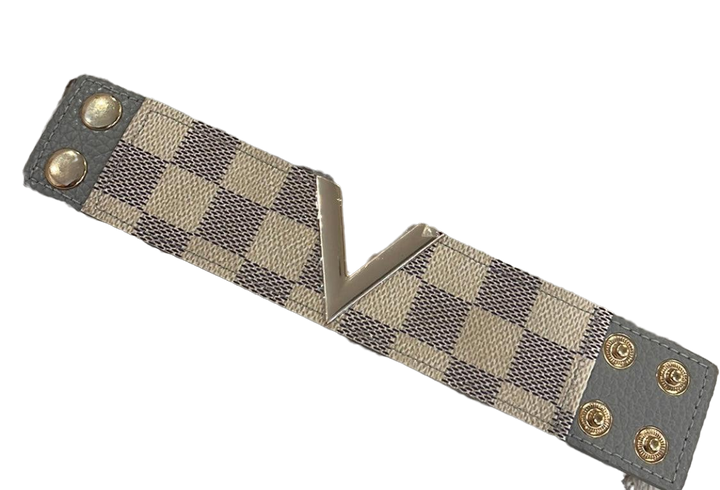 Upcycled Louis Vuitton Damier Azur cuff