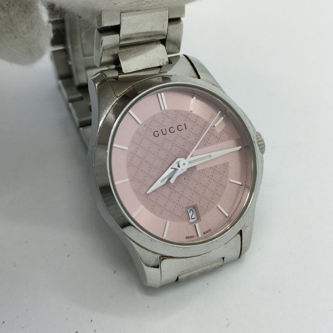 NEW ARRIVAL GUCCI Womans G timeless Pink and silver watch