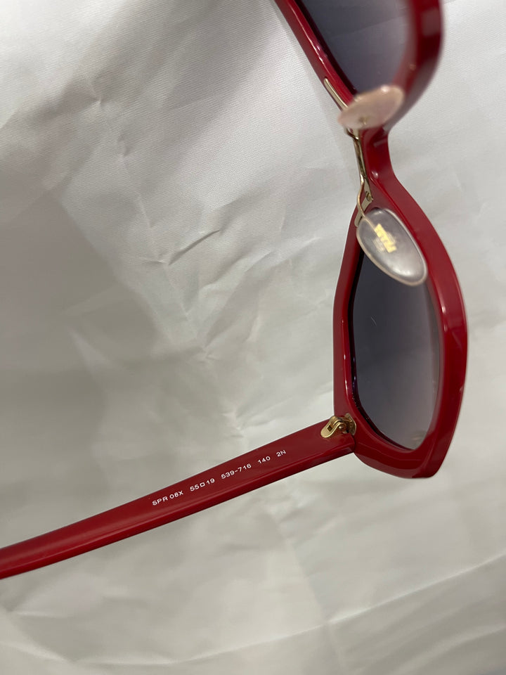 Prada circle shape lens bright red sunglasses