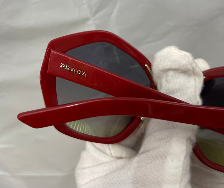 Prada circle shape lens bright red sunglasses