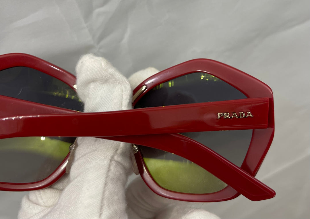 Prada circle shape lens bright red sunglasses