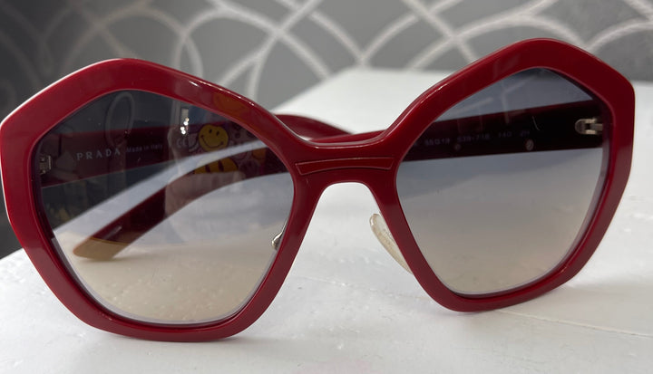 Prada circle shape lens bright red sunglasses