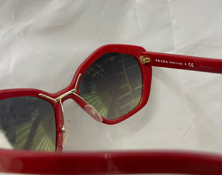 Prada circle shape lens bright red sunglasses