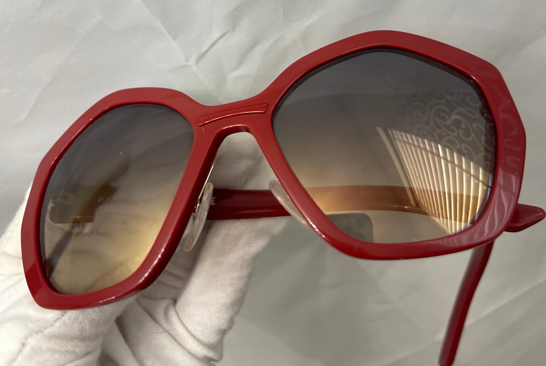 Prada circle shape lens bright red sunglasses