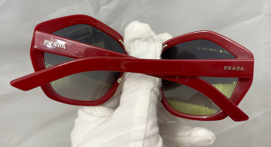 Prada circle shape lens bright red sunglasses