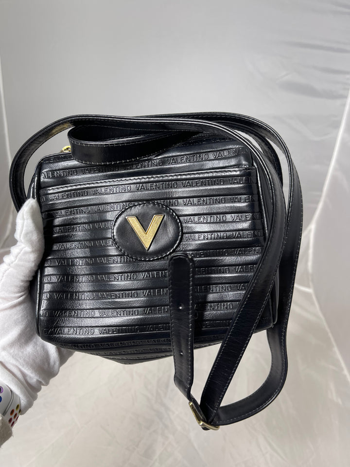 Valentino black leather small crossbody