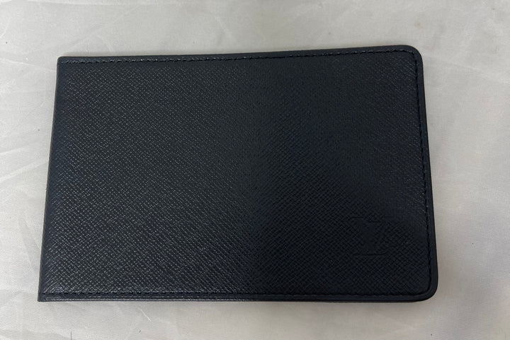 Louis Vuitton Black Taiga Leather Card Holder ID Case