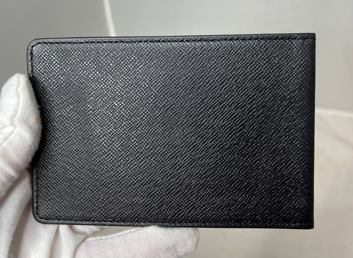 Louis Vuitton Black Taiga Leather Card Holder ID Case