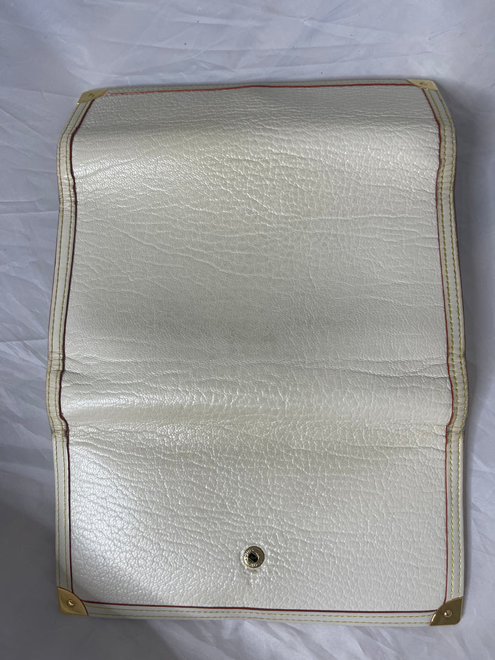 Louis Vuitton Suhali Cream/White & red border international wallet