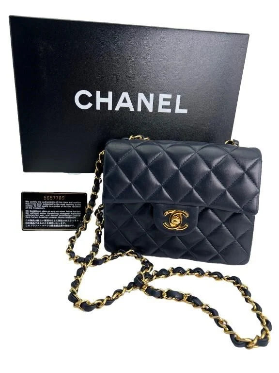 Chanel Navy Classic Flap Mini Purse