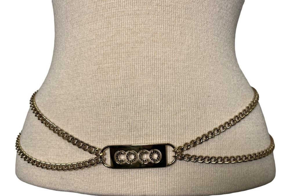 Coco Chanel Gold Tone Chain Belt