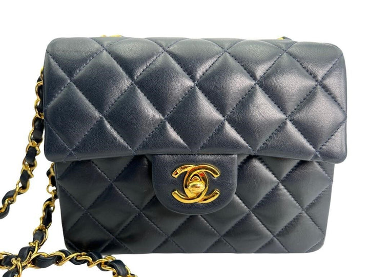 Chanel Navy Classic Flap Mini Purse