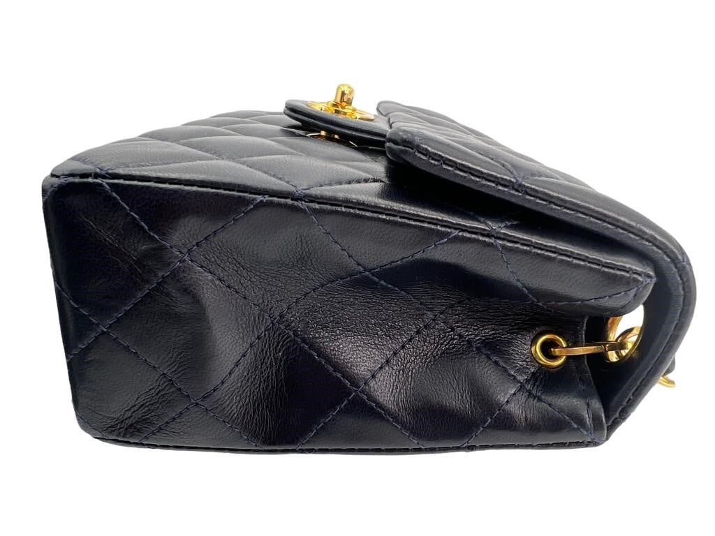 Chanel Navy Classic Flap Mini Purse