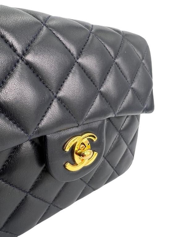 Chanel Navy Classic Flap Mini Purse